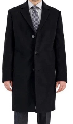 Michael Kors Kavon Classic Fit Wool Blend Black Overcoat Size 38R  NEW - Image 1 of 4