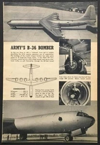 Consolidated B-36 Bomber US Army 1946 pictorial - Picture 1 of 1