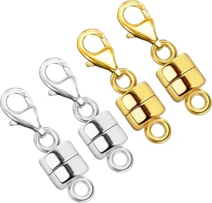 4 Stück Magnet Halskette Verschlüsse und Verschlüsse Gold und Versilbert Armband - Bild 1 von 5