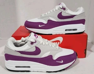 Nike Air Max 1 '87 Tessuto Bianco/Grigio/Berry Donna Taglia 6.5 NUOVE HF1194-101 Senza Coperchio - Foto 1 di 6