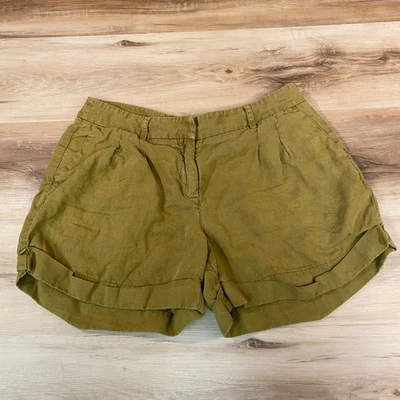 Pantalones Cortos Tommy Bahama de Lino para Mujer 6 Puños Verde Ejército Plisado Foto 1 de 4