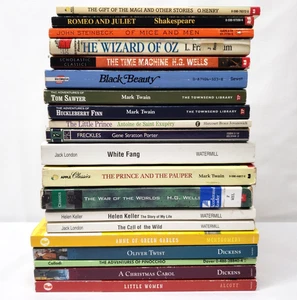 Classic Books Lot of 20 Novels Teens Classroom Teacher Homeschool Literature - Picture 1 of 10