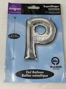 Anagram Balloons (Letter P) Foil Mylar Balloon 24” X 32" Silver New!!! - Picture 1 of 4