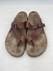 MEPHISTO Air Relax Women?s Size 42 US 12 Brown Genuine Leather Toe Loop Sandals