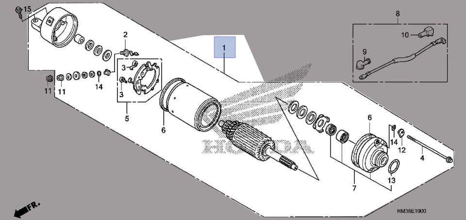 Conjunto de motor de arranque Honda 1993-2009 TRX 31200-HM3-671 nuevo fabricante de equipos originales Foto 1 de 1