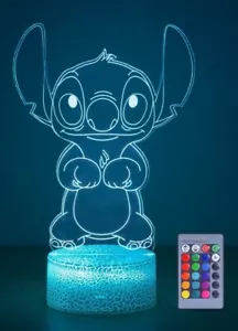 3D LED Stitch Night Light with Remote Control - Picture 1 of 4