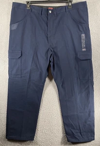 Wrangler Pant Men's 44x30 Workwear Cargo Relaxed Fit Navy Blue Tool Pockets NEW - Picture 1 of 16