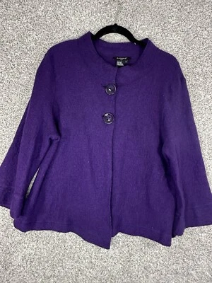 Sandro wool Button-Up Sweater Cardigan Jacket Top purple 1X - Image 1 of 4