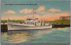 Postcard New London Connecticut c1940s Fort Trumbull Cost Guard Base - Picture 1 of 2