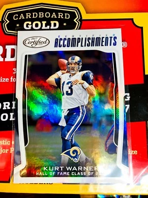 2017 CERTIFIED ACCOMPLISHMENTS KURT WARNER ST. LOUIS RAMS #CA-KW INSERT V523 - Image 1 of 2