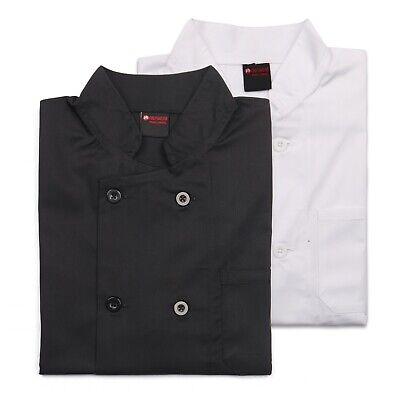 Chef Jacket Short Sleeve PLASTI BUTTON Uniform Restaurant Kitchen Chef Jacket • 11.75£