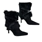 Nine West Women's High Heel Boots Shoes Black Suede Size 9 M New, Original Box
