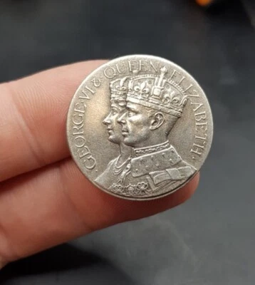 Old Vintage George VI Coronation 1937 Badge Brooch for the Corporation of Ealing - Image 1 of 4