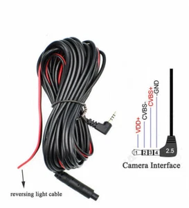 Cámara de visión trasera retrovisor coche grabadora cable 4 pines a 2,5mm extensión 5m - Imagen 1 de 8