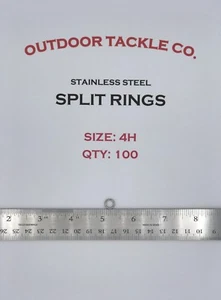 SIZE #4 HEAVY DUTY Split Rings 100 Count Stainless Steel USA HD Fishing Tackle - Picture 1 of 2