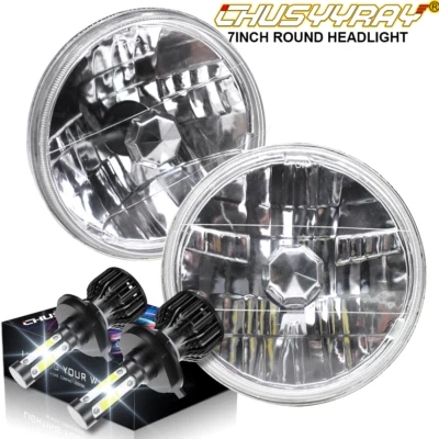 Kit de conversión de faros LED redondos de 7" para Ford F150 1975-1979 H4 haz alto bajo Foto 1 de 4