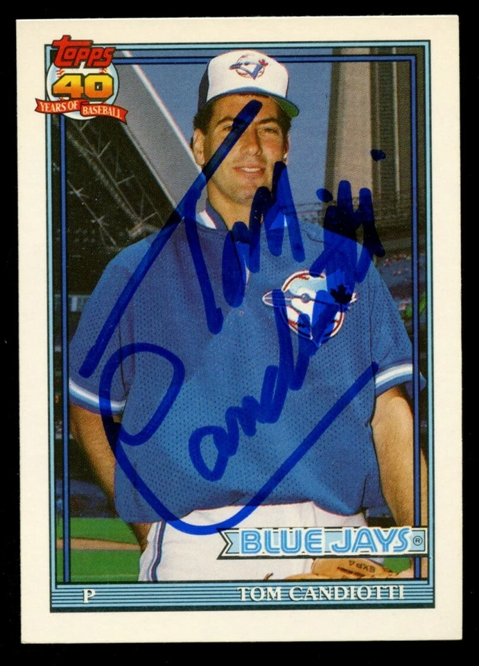Tom Candiotti #18T 签名亲笔签名 1991 年 Topps 棒球集换卡 — 第 1/1 张图片