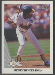 1990 Leaf #160 Rickey Henderson Oakland Athletics Hall-of-Fame
