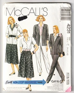 McCalls 4231 Chaqueta-Camisa-Falda-Pantalones Talla 10-12-14 Patrón Costura Años 80 SIN CORTAR - Imagen 1 de 2