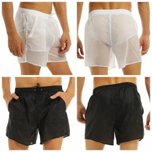 Übergröße Herren Boxershorts durchsichtig Netz Badehose Strandshorts - Bild 1 von 49