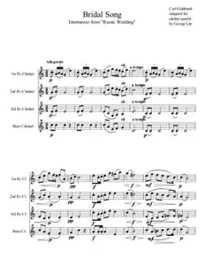 Clarinet Quartet Sheet Music - Intermezzo from "Rustic Wedding" - Goldmark - Picture 1 of 4