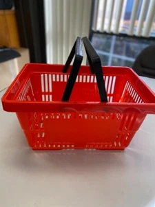 SHOPPING BASKETS RED SET OF 12 16X11X8.5 - Picture 1 of 1