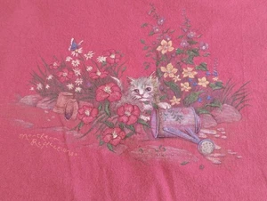 Camisa De Colección Northern Reflections Rosa Gato Floral Flores Gatito Mariposa LG? LEER - Imagen 1 de 8