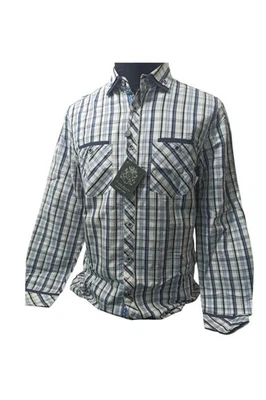 English Laundry Shirt Blue Check Cotton Medium 20x27in 50x70cm New #28 - image 1 of 4