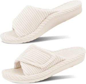 GRITHEIM Women's Orthopedic Arch Support Slippers Fuzzy Adjustable Orthotic... - Picture 1 of 30