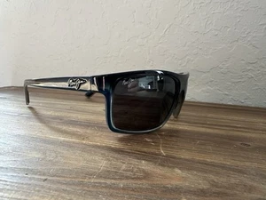 Maui Jim Byron Bay MJ 746-03F Sonnenbrille schwarz blau meliert polarisierte Gläser SIEHE - Bild 1 von 5