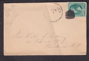 Apr 1883 3c Banknotenumschlag an Miss Kate J Anthony 40 Summer St Providence RI - Bild 1 von 2
