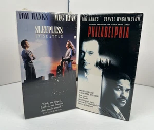Tom Hanks VHS Lot - Sleepless In Seattle (1993) & Philadelphia (1994) - NEW! - Picture 1 of 5