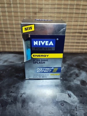 Nivea for Men Energy After Shave Splash, 3,3 fl oz efeito instantâneo taurina novo - Imagem 1 de 4
