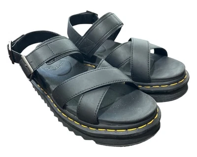 Dr Doc Martens Voss II Black Platform Sandals Leather Chunky Grunge Women Size 8 - Image 1 of 4