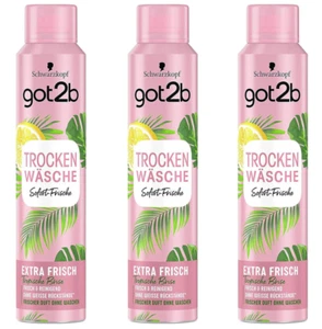 3x got2b Trockenshampoo TROCKEN WÄSCHE Extra Frisch mit tropische Brise-Duft - Bild 1 von 1