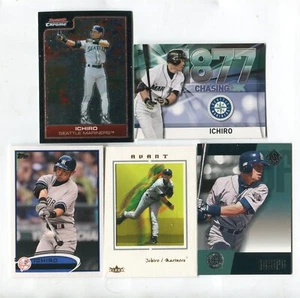 Ichiro 5 Baseball Card Lot SEATTLE MARINERS NEW YORK YANKEES MARLINS (LOT 12) - Picture 1 of 1