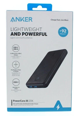 Anker - Cargador de batería portátil PowerCore III 20K mAh USB-C - Negro🔥 Foto 1 de 2