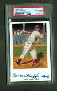 Cowan "Bubba" Hyde Ron Lewis Negro League Postcard #29 PSA/DNA Encased Autograph