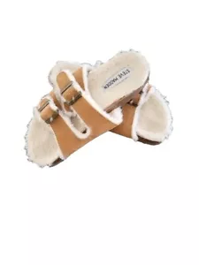 Steve Madden Mädchen JNEWLY Cognac braune Pelzsandalen Größe 2 Jugend - Bild 1 von 4