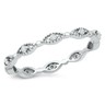 925 Sterling Silver Evil Eye Ring - White & Blue CZ Crystal Protection Band Ring