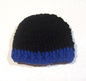 Crochet Black with Royal Blue Trim Cap 18" Doll - Imagen 1 de 1