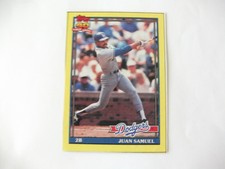 1991 TOPPS Wax Box Bottom JUAN SAMUEL # O Baseball Card-
