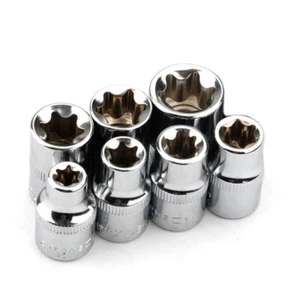 Heavy Duty 7 Piece Torx Bit Socket Set for 3/8 Inch Ratchet Sizes E8 to E20 - Picture 1 of 24