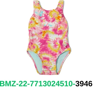 Speedo Girls' Standard Swimsuit One Piece Thick Strap Racer Back Printed, 3 T - Picture 1 of 3