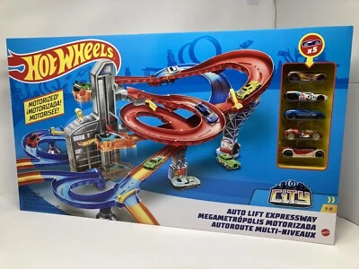 Hot Wheels Auto Lift Expressway Set 5 Cars Incl. & Motorized. Batteries Not Incl - Image 1 of 4