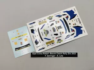 DECALCOMANIE 1/43 OPEL CORSA RALLY4 FABIAN ZEIRINGER BARUM RALLY ZLIN 2023 - Foto 1 di 14