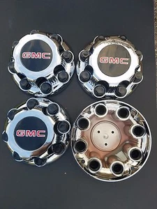 Set of 4 Chrome GMC Sierra Yukon XL 8 Lug 2500 Center Caps 16" Aluminum Wheels - Picture 1 of 3