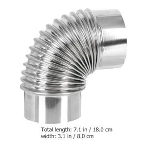 Wood Stove Pipe Flue Stainless Steel Chimney Exhaust Pipe Rustproof Elbow Pipe - Picture 1 of 12