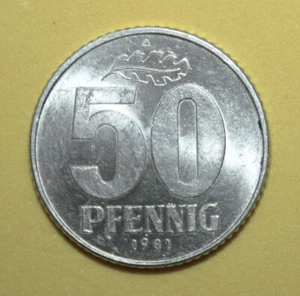 S10 - East Germany 50 Pfennig 1981-A Uncirculated Aluminum Coin *** Nice Coin - Picture 1 of 2