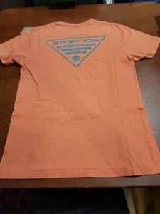 Columbia PFG Men's MEDIUM S/S Orange Reflective Logo T-shirt EUC. SB16 - Picture 1 of 9